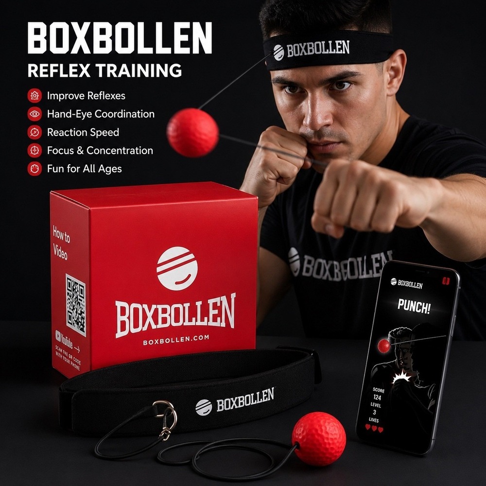 Boxbollen Original Reflex Head Ball Training Set Red Lot of 2 New Boxing Workout
